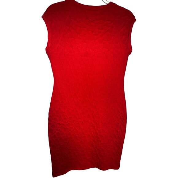 Orange Textured Stretch Bodycon Dress By Sharagano Size 8 Sexy Date Club Classic - Picture 2 of 8